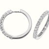 Jewelry James Moore | James Moore Th 18K White Gold Diamond Hoop Earrings