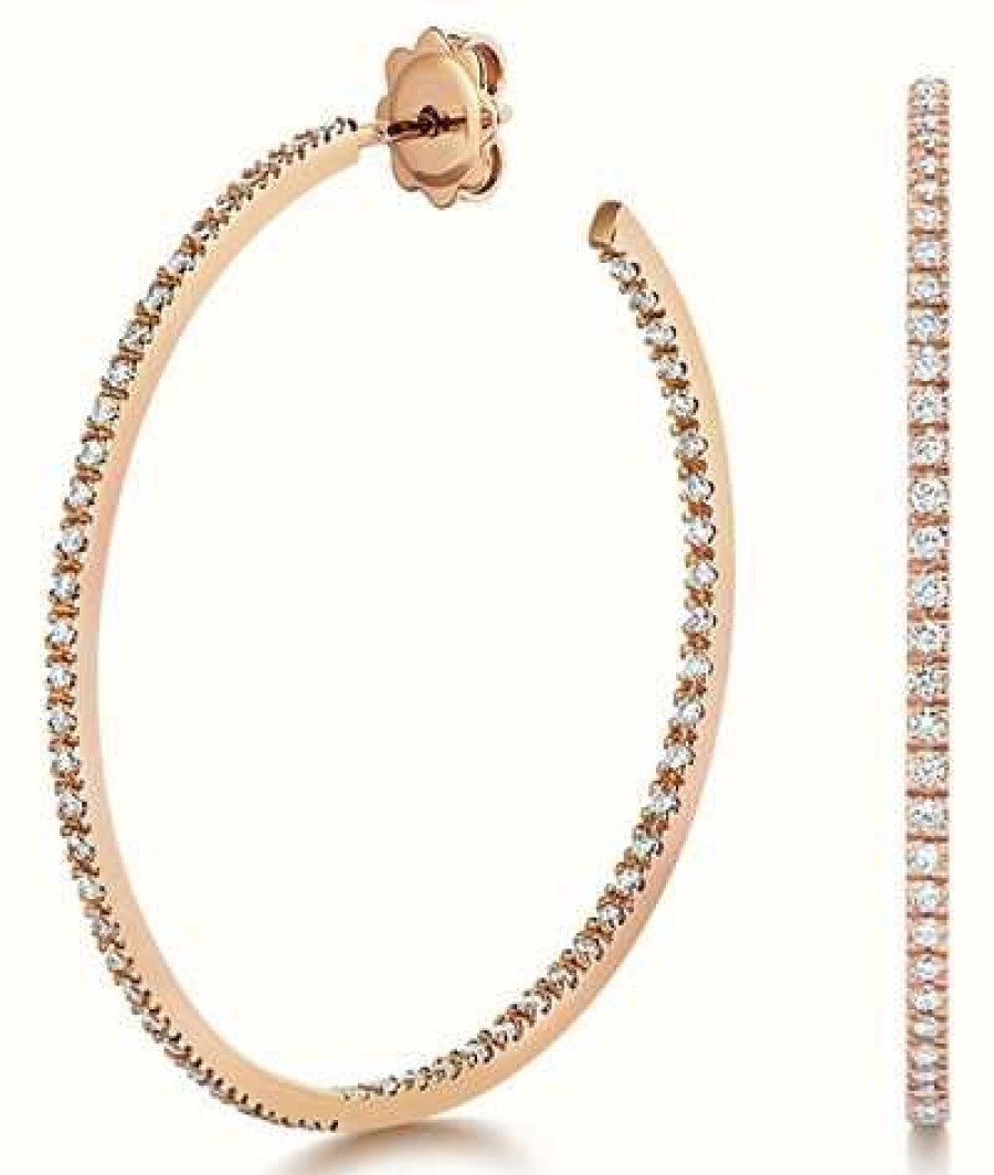 Jewelry James Moore | James Moore Th 18K Rose Gold Diamond Hoop Earrings