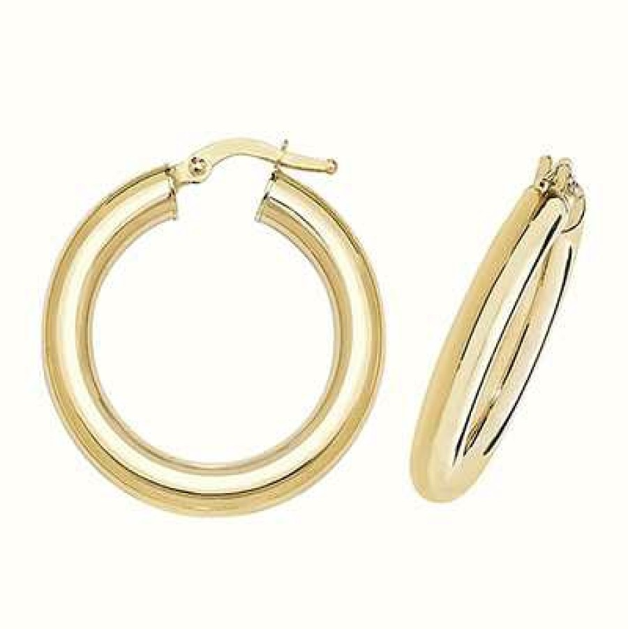 Jewelry James Moore | James Moore Th 9K Yellow Gold Hoop Earrings 20 Mm