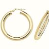 Jewelry James Moore | James Moore Th 9K Yellow Gold Hoop Earrings 25 Mm