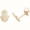 Jewelry James Moore | James Moore Th 9K Yellow Gold Hand Stud Earrings