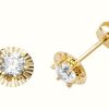 Jewelry James Moore | James Moore Th 9K Yellow Gold Cubic Zirconia Earrings