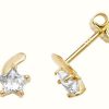 Jewelry James Moore | James Moore Th 9K Yellow Gold Cubic Zirconia Star Earrings