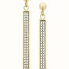 Jewelry James Moore | James Moore Th 9K Yellow Gold Drop Bar Earrings