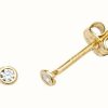 Jewelry James Moore | James Moore Th 9K Yellow Gold Cubic Zirconia Stud Earrings