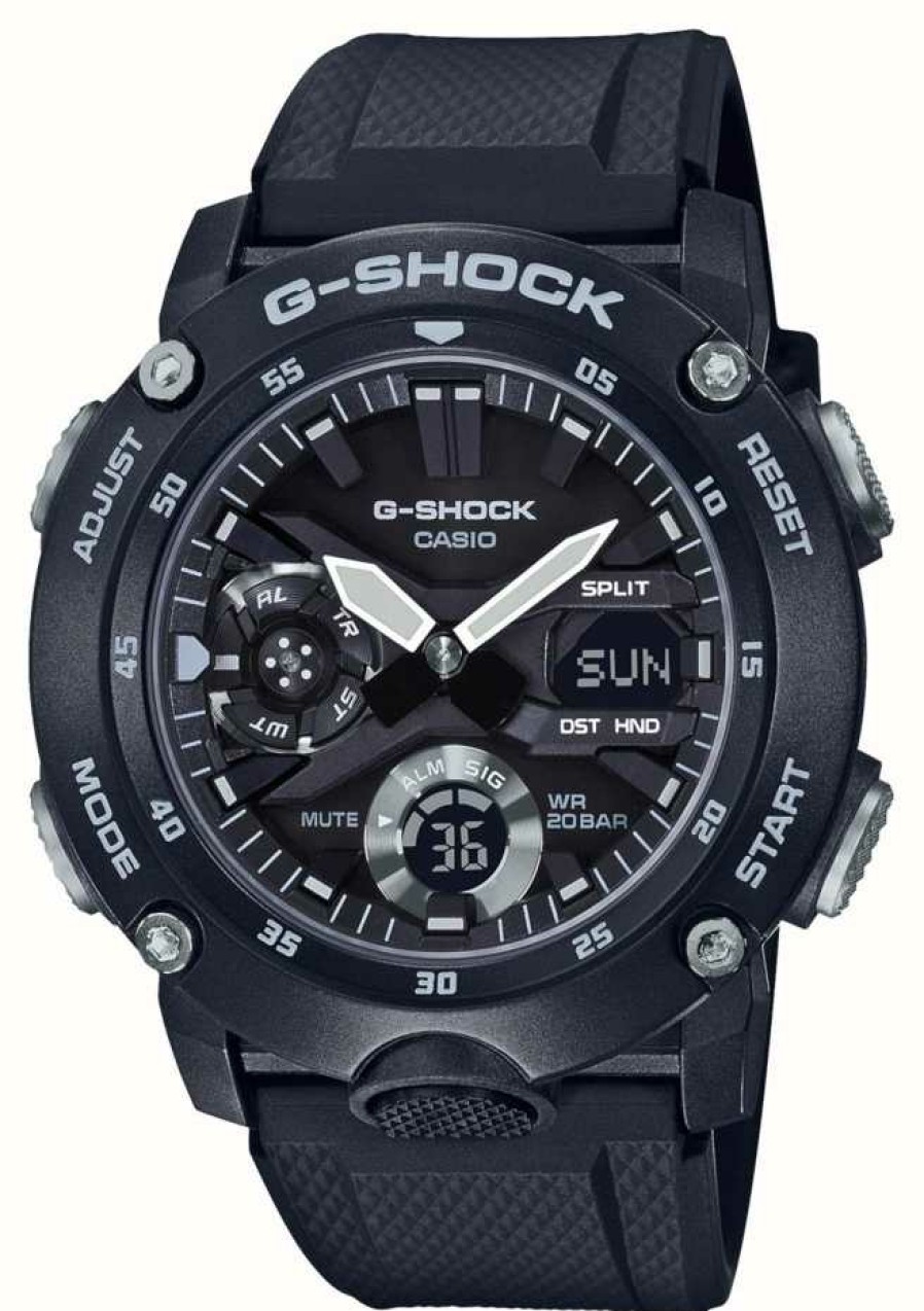 Men'S Casio | Casio | G-Shock Carbon Core Guard | Black Rubber Strap