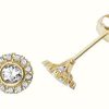 Jewelry James Moore | James Moore Th 9K Yellow Gold Cubic Zirconia Stud Earrings