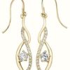 Jewelry James Moore | James Moore Th 9K Yellow Gold Cubic Zirconia Drop Earrings