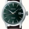 Men'S Seiko | Seiko Presage Automatic Green Dial 'Cocktail Time' Brown Leather Strap