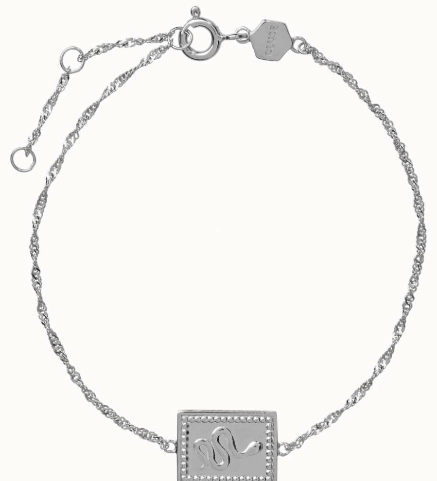 Jewelry Cluse Jewellery | Cluse Force Tropicale Silver Twisted Chain Tag Bracelet