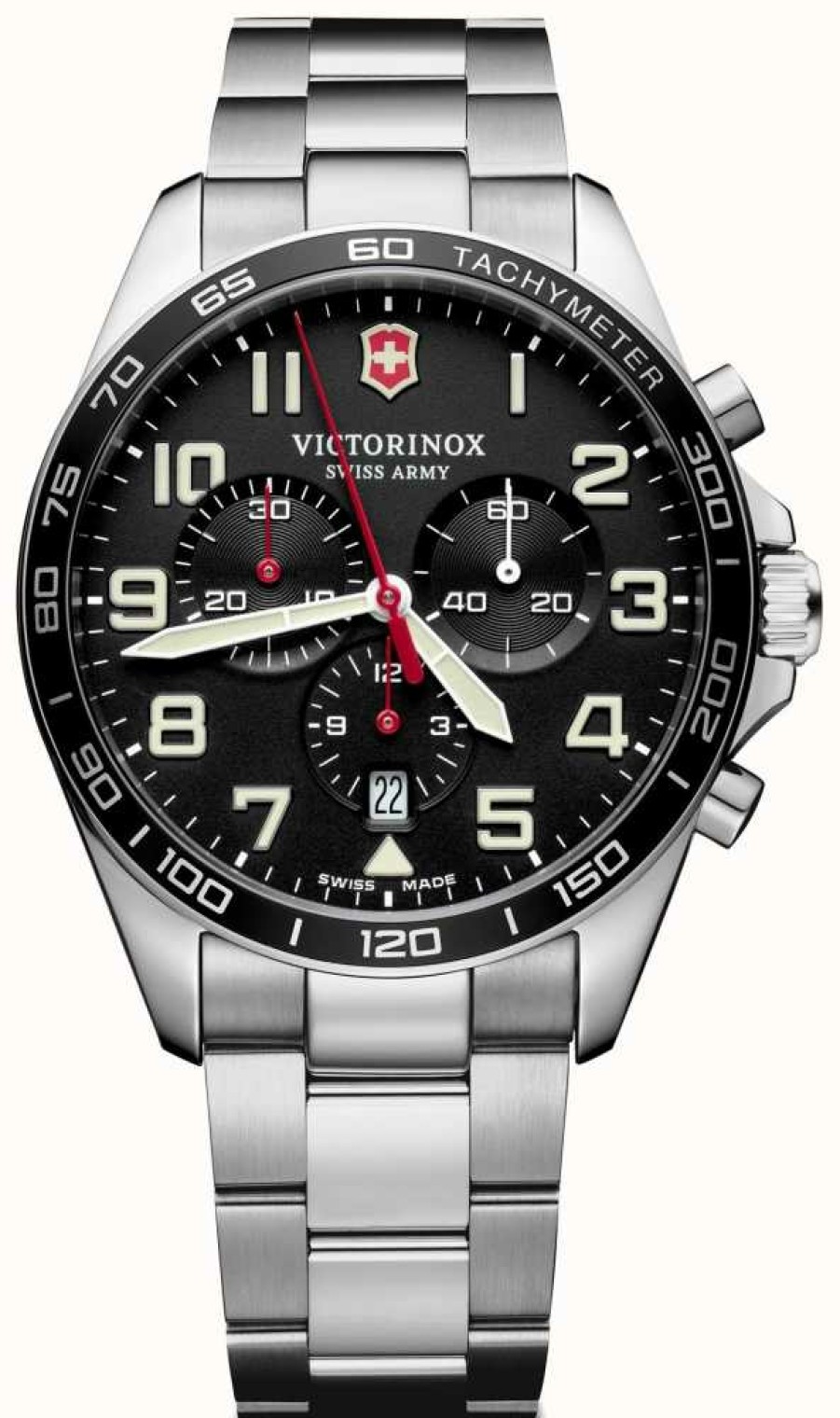 Men'S Victorinox | Victorinox | Fieldforce | Chronograph | Stainless Steel Bracelet | Black Dial