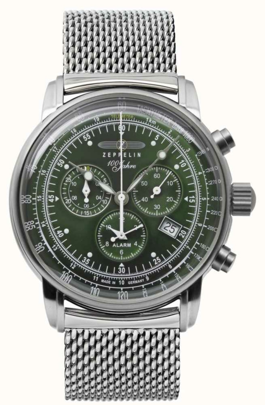 Men'S Zeppelin | Zeppelin | Series 100 Years | Chronograph Date | Steel Mesh