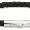 Jewelry Unique & Co | Unique & Co Black Leather | Stainless Steel Clasp | Bracelet