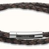 Jewelry Unique & Co | Unique & Co Dark Brown Leather |Steel Clasp | Bracelet