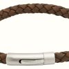 Jewelry Unique & Co | Unique & Co Dark Brown Leather |Steel Clasp | Bracelet