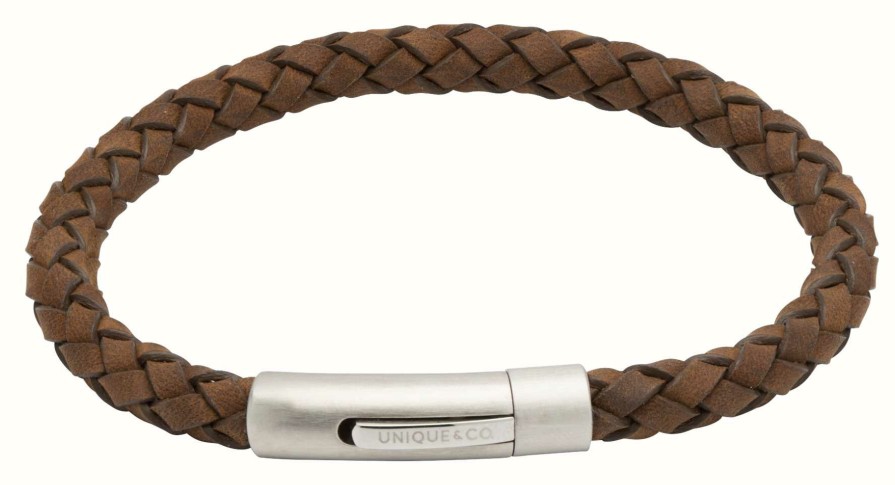 Jewelry Unique & Co | Unique & Co Dark Brown Leather |Steel Clasp | Bracelet