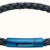 Jewelry Unique & Co | Unique & Co Blue Leather | Matte Blue Ip Clasp | Bracelet