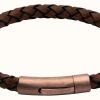 Jewelry Unique & Co | Unique & Co Dark Brown Leather | Matte Brown Ip Clasp | Bracelet