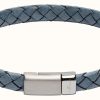 Jewelry Unique & Co | Unique & Co Blue Leather | Steel Clasp | Bracelet