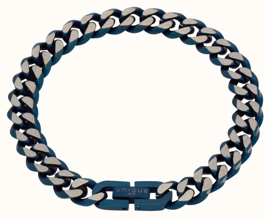 Jewelry Unique & Co | Unique & Co Stainless Steel | Matte Blue Ip Plating | 9Mm | Bracelet