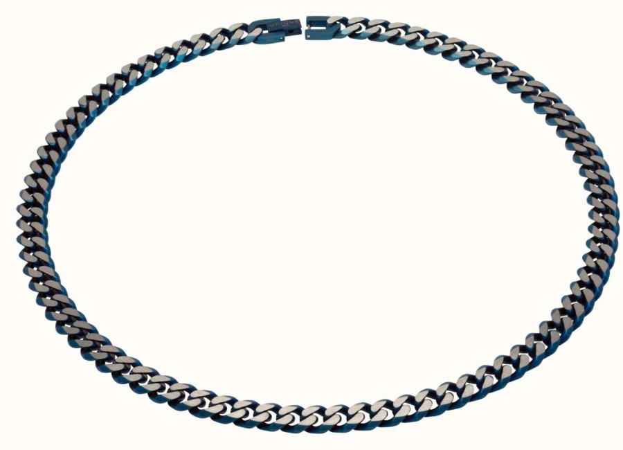 Jewelry Unique & Co | Unique & Co Stainless Steel | Matte Blue Ip | 9Mm | Necklace