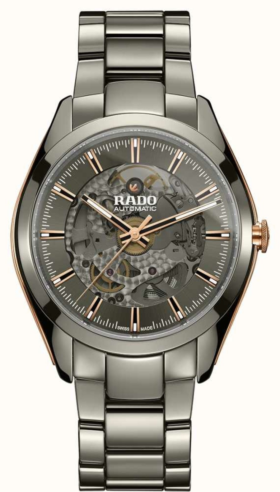 Men'S RADO | Rado Hyperchrome Automatic Open Heart (42Mm) Skeleton Dial / Plasma High-Tech Ceramic