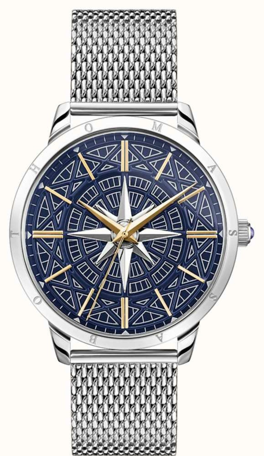 Men'S Thomas Sabo | Thomas Sabo | Men'S Rebel Spirit Compass | Blue Dial | Mesh Bracelet