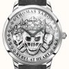 Men'S Thomas Sabo | Thomas Sabo | Men'S Rebel Spirit 3D Skulls | Black Leather Strap