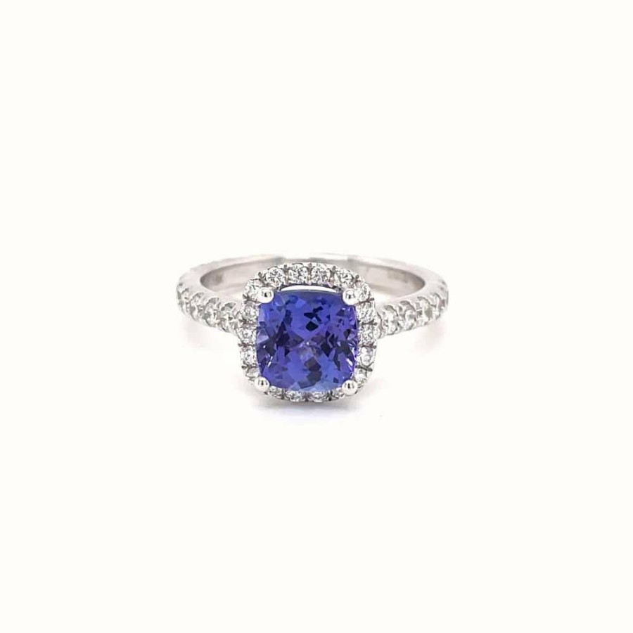 Jewelry James Moore | Greenspark 18K White Gold 1.73Ct Tanzanite Diamond Ring