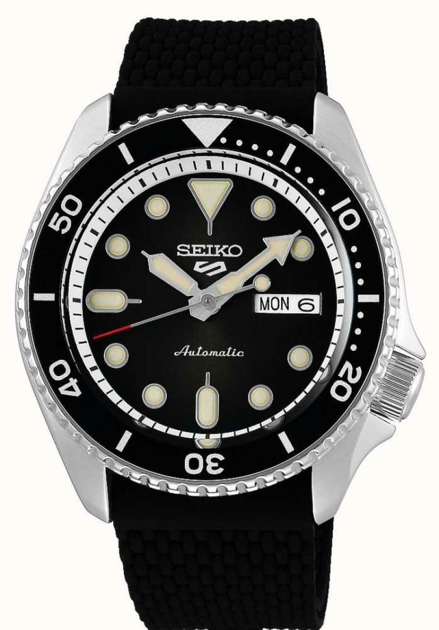 Men'S Seiko | Seiko 5 Sport | Suits | Automatic | Black Dial | Black Rubber