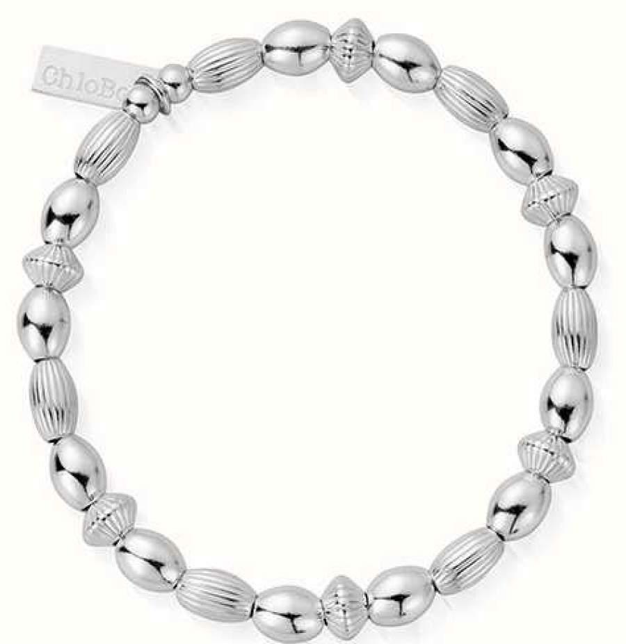 Jewelry ChloBo Jewellery | Chlobo | Sterling Silver 'Mini Oval Disc' Bracelet