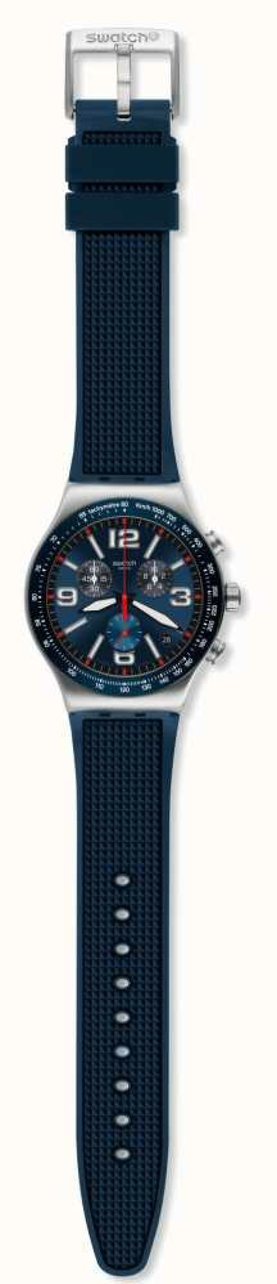 Men'S Swatch | Swatch | New Irony Chrono | Blue Grid Watch