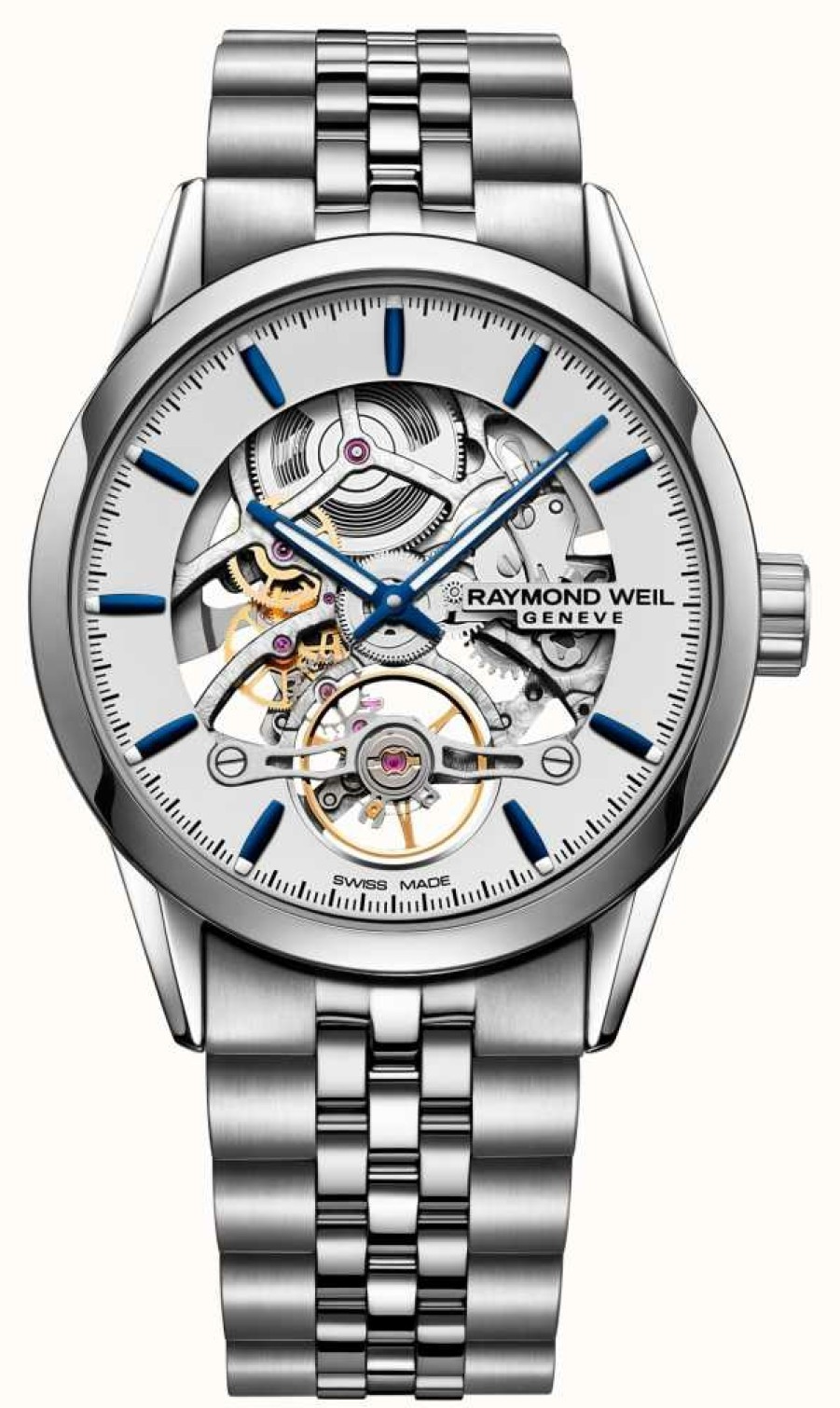 Men'S Raymond Weil | Raymond Weil Freelancer | Automatic | Skeleton Dial | Stainless Steel