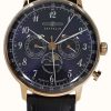 Men'S Zeppelin | Zeppelin | Hindenburg Moonphase | Blue Leather Strap