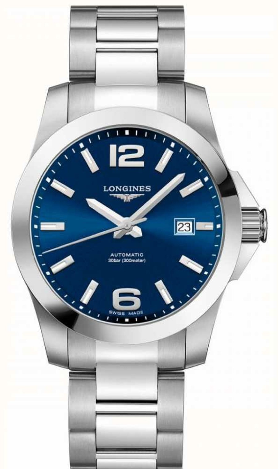 Men'S LONGINES | Longines Conquest Automatic (41Mm) Sunray Blue Dial / Stainless Steel Bracelet