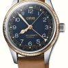 Men'S ORIS | Oris Big Crown Pointer Date Automatic (40Mm) Blue Dial / Brown Leather Strap