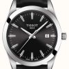 Men'S Tissot | Tissot Gentleman | Black Leather Strap | Black Dial