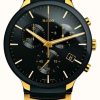 Men'S RADO | Rado Centrix Chronograph (40Mm) Black Dial / Black High-Tech Ceramic & Pvd Stainless Steel