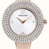 Women'S Swarovski | Swarovski Crystal Rose (34Mm) Silver Dial / Rose-Gold Pvd Stainless Steel