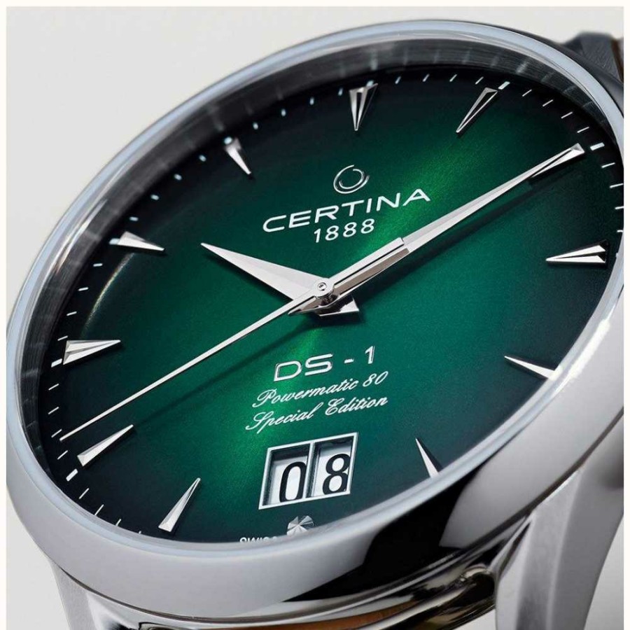 Men'S Certina | Certina Ds-1 Special Edition Big Date | Powermatic 80 | Silver Mesh