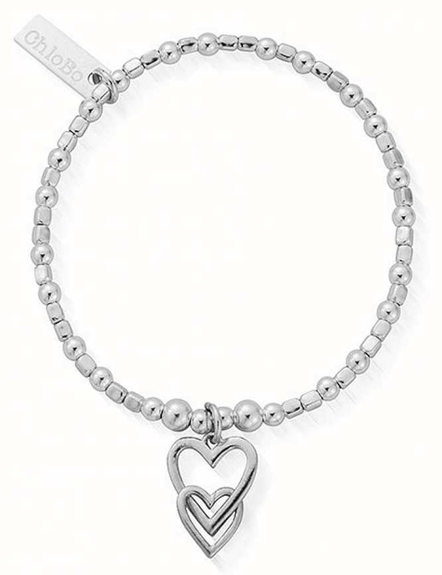 Jewelry ChloBo Jewellery | Chlobo Children'S Mini Cube Interlocking Love Heart Bracelet