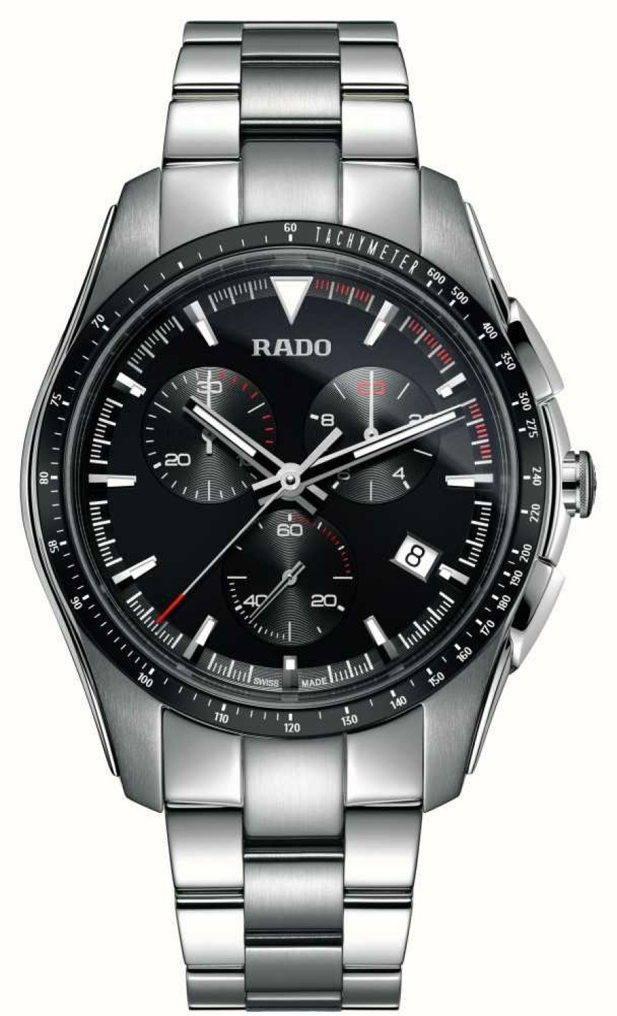 Men'S RADO | Rado Hyperchrome Chronograph (44.9Mm) Black Dial / Stainless Steel