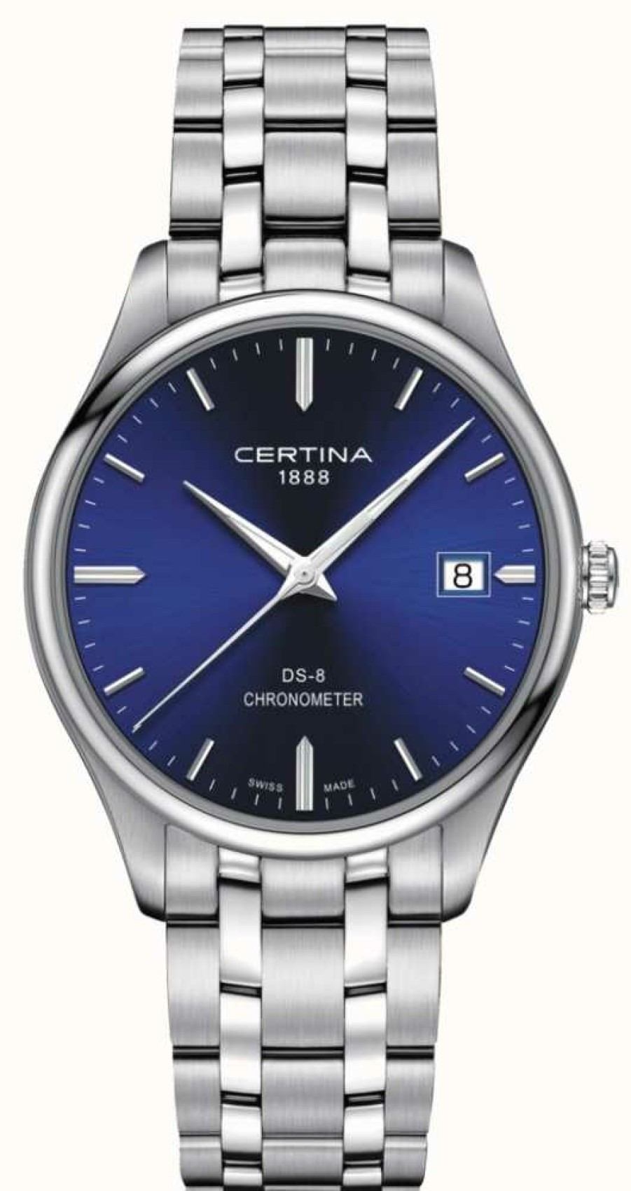 Men'S Certina | Certina Ds-8 Chronometer | Stainless Steel Bracelet | Blue Dial