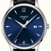 Men'S Tissot | Tissot | Men'S Tradition | Black Leather Strap | Blue Dial