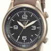 Men'S Elliot Brown | Elliot Brown Men'S | Canford | Black Dial | Brown Leather Strap