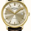 Men'S Rotary | Rotary Men'S Avenger | Brown Leather Strap | Champagne Dial