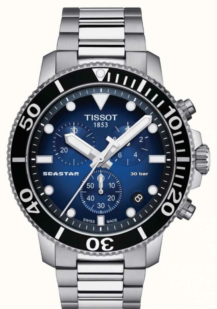 Men'S Tissot | Tissot Men'S Seastar 30 Bar 1000 Chrongraph