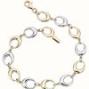 Jewelry Elements Gold | Elements Gold 9Ct Yellow Gold /White Gold Oval Link Bracelet