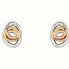 Jewelry Elements Gold | Elements Gold 9Ct White Yellow Rose Gold Pebble Shape Organic Studs