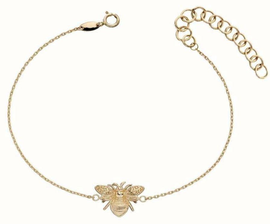 Jewelry Elements Gold | Elements Gold 9Ct Yellow Gold Bee Bracelet (17-20Cm)